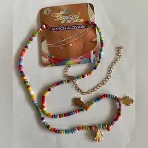 Colorful Summer Waist Beads with Gold Charms